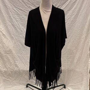 NYDJ Black Fringe Women's Poncho